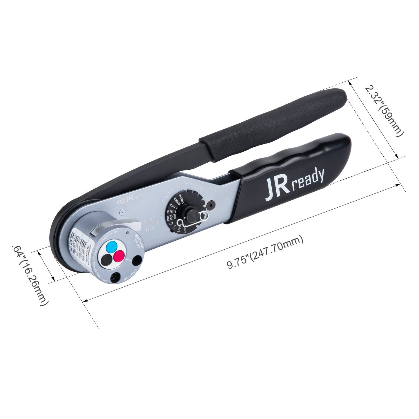 JRready ST2158 KIT: JRD-DT2 Deutsch Crimper with TH-DT Turret Style Positioner for Deutsch Solid Barrel Contact 12 16 20 Deutsch DT, DTM, DTP Connectors, 12-22AWG