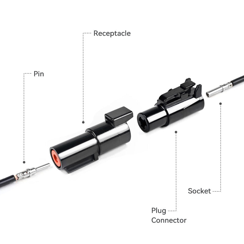 JRready Deutsch DTHD Series 1-Pin Kit with #8 Solid Contacts, 8-12 AWG - High-Current Waterproof Marine, Truck, Agricultural & Alternative Energy