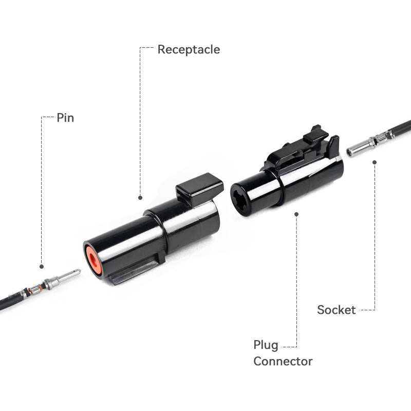 JRready Deutsch DTHD Series 1-Pin Kit with #4 Stamped Contacts, 6-10 AWG - High-Current Waterproof Marine, Truck, Agricultural & Alternative Energy
