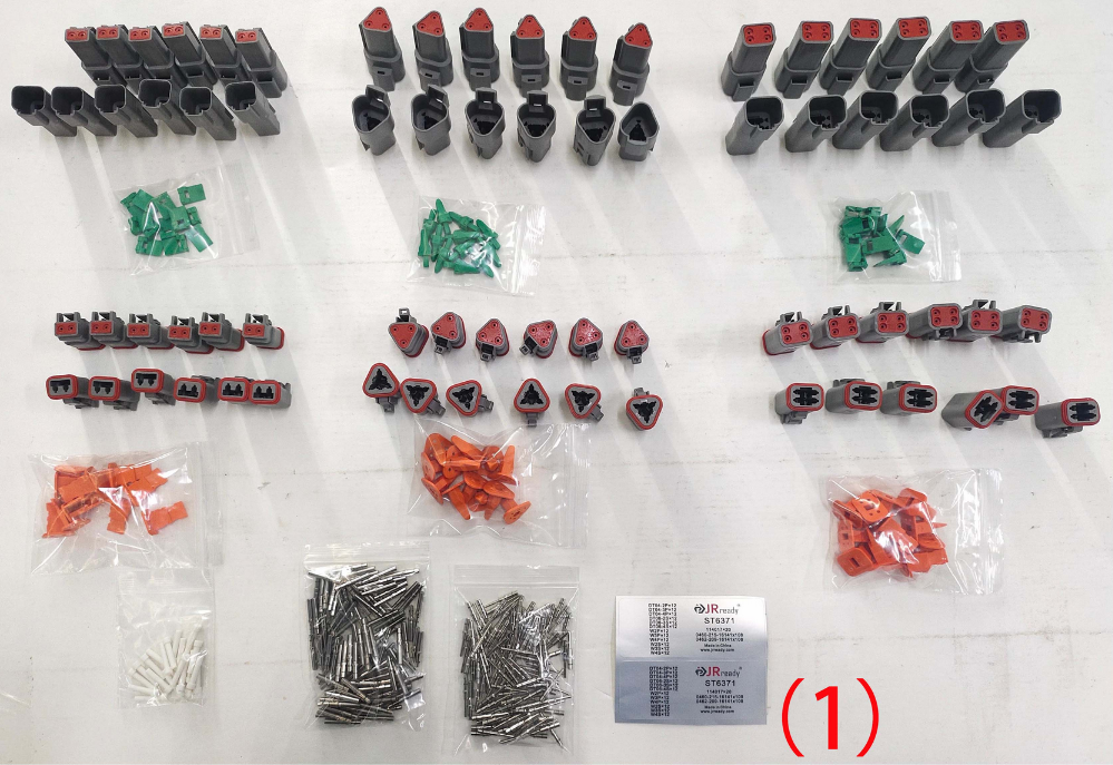 JRready ST6371 DT 12 Pairs 2 3 4 Pin PA66 Nylon Waterproof Connectors & 108 Pairs 16# Nickle-palted Solid Contacts