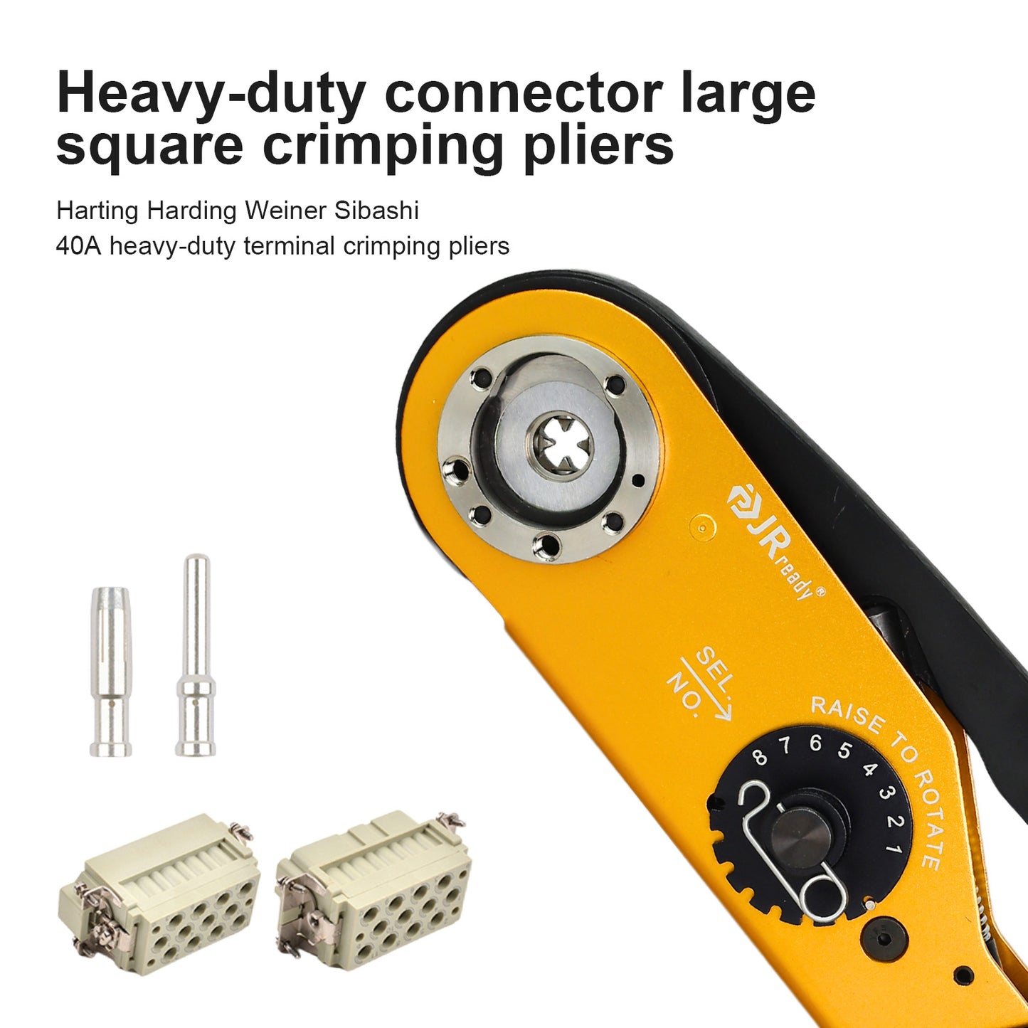 JRready ACT-M300 (YJQ-M300 M300BT) Mid-Current Range Adjustable Crimp Tool 6-14AWG (13.3-2.075mm²)