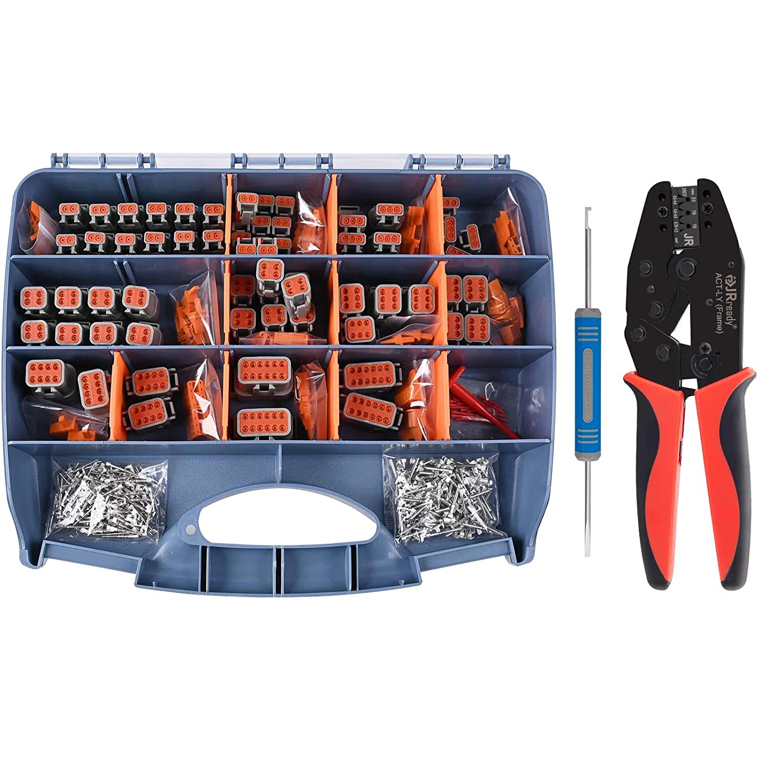 JRready ST6359 K Connettori Deutsch, 2 3 4 6 8 Connettori DT A 12 Pin, Dimensioni 16 Contatti Solidi 16-20AWG, Strumento Di Crimpatura Deutsch