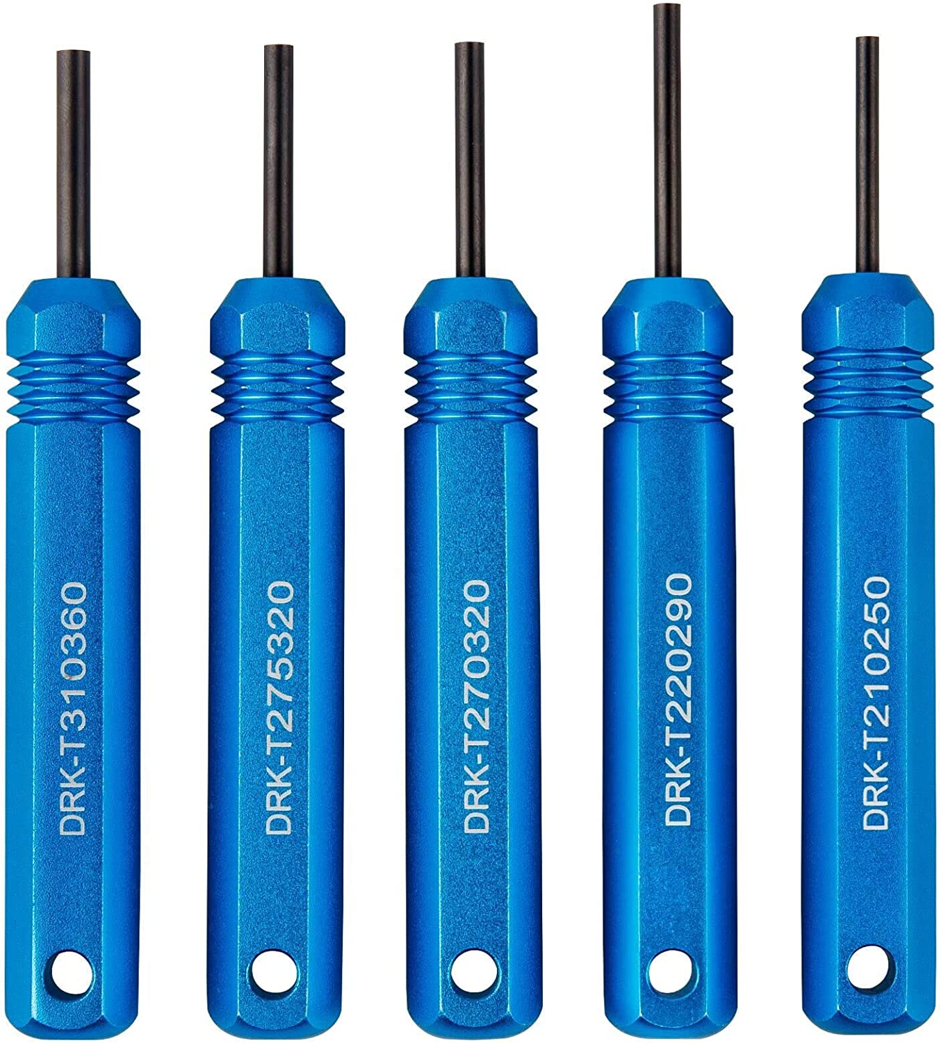 JRready ST5228 Extractor Tool Kit for molex connector kit and AMP JST Crimping Terminals, Male and Female Connector Tube Type Pin Extractor Tool kit 5PCS sizes
