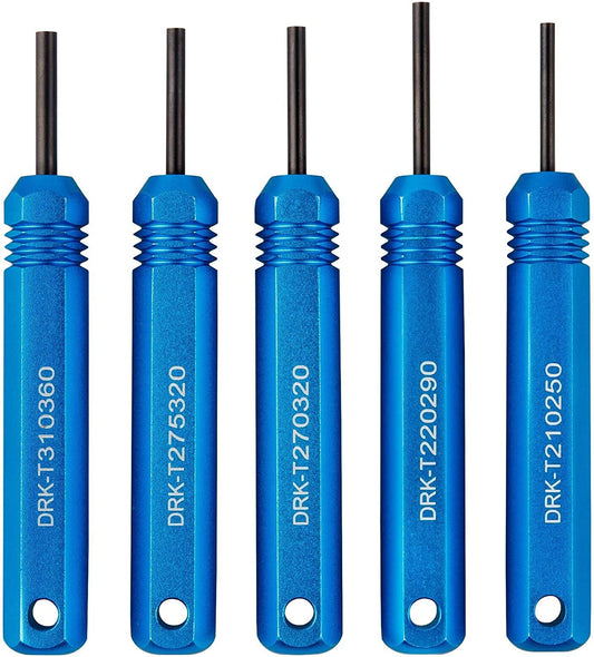 JRready ST5228 Extractor Tool Kit for molex connector kit and AMP JST Crimping Terminals, Male and Female Connector Tube Type Pin Extractor Tool kit 5PCS sizes