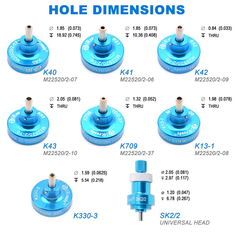 ST5114 Positioner Kit: K40 K41 K42 K43 K709 K13-1 K330-3 SK2/2 Positioner for M22520/2-01 Crimp Tool