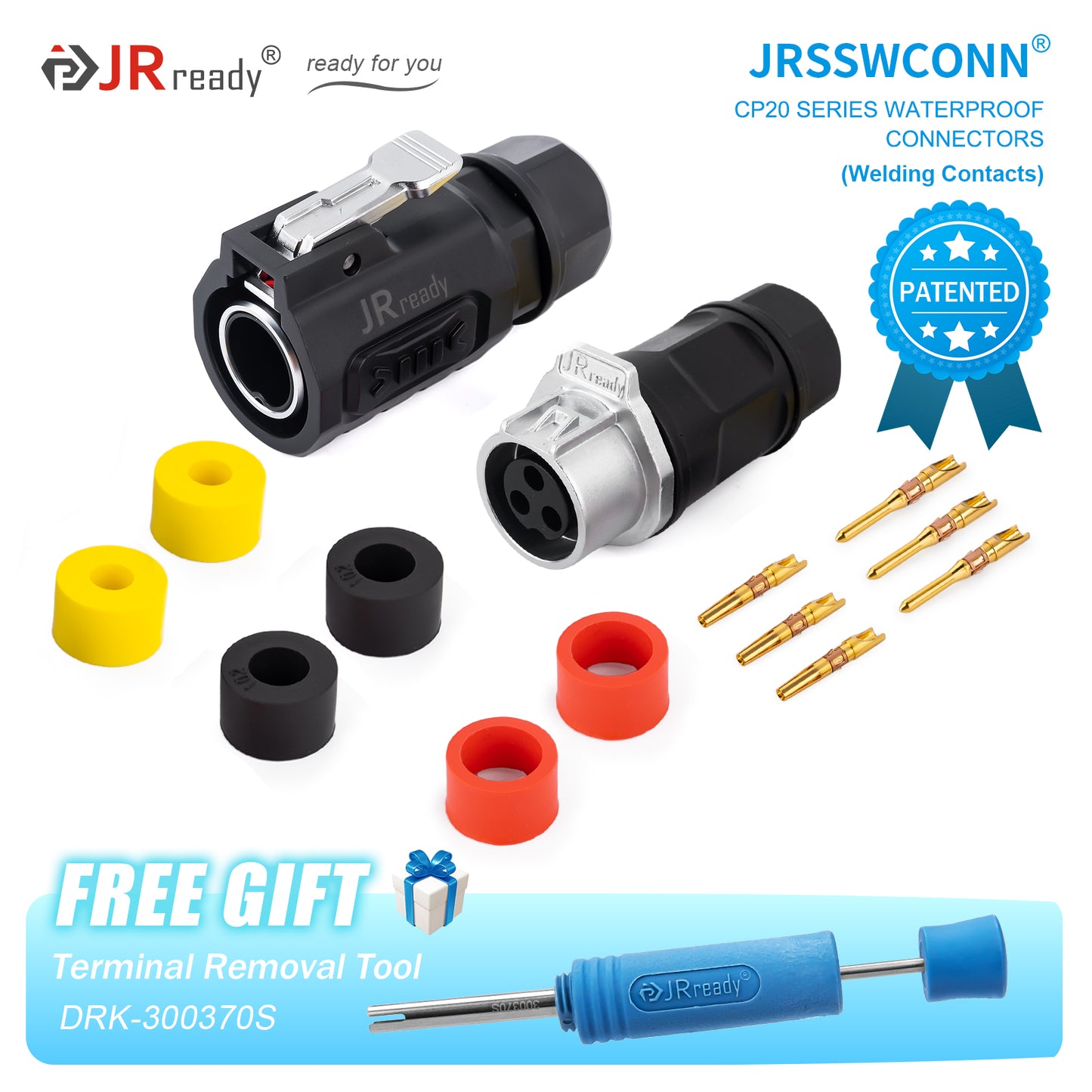 JRready JRSSW CP20 Series 2-Pin / 3-Pin / 4-Pin Crimping Type Plastic Plug & In-Line Socket