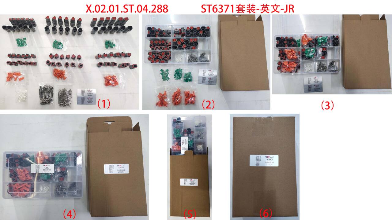 JRready ST6371 DT 12 Pairs 2 3 4 Pin PA66 Nylon Waterproof Connectors & 108 Pairs 16# Nickle-palted Solid Contacts