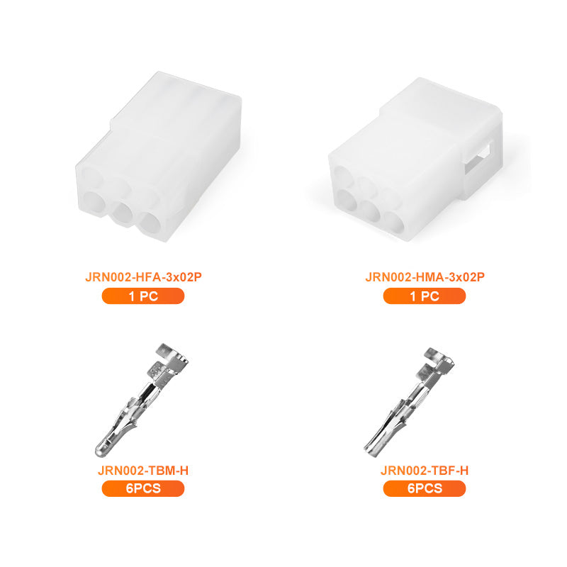 JRready JRN002 6 Pin Standard.093 Pin and Socket Connectors 6 Circuits (20 Matched Sets), 14-20 AWG, Compatible with Molex Standard.093 Male& Female Connector, 5.03 mm Pitch, Free Hanging
