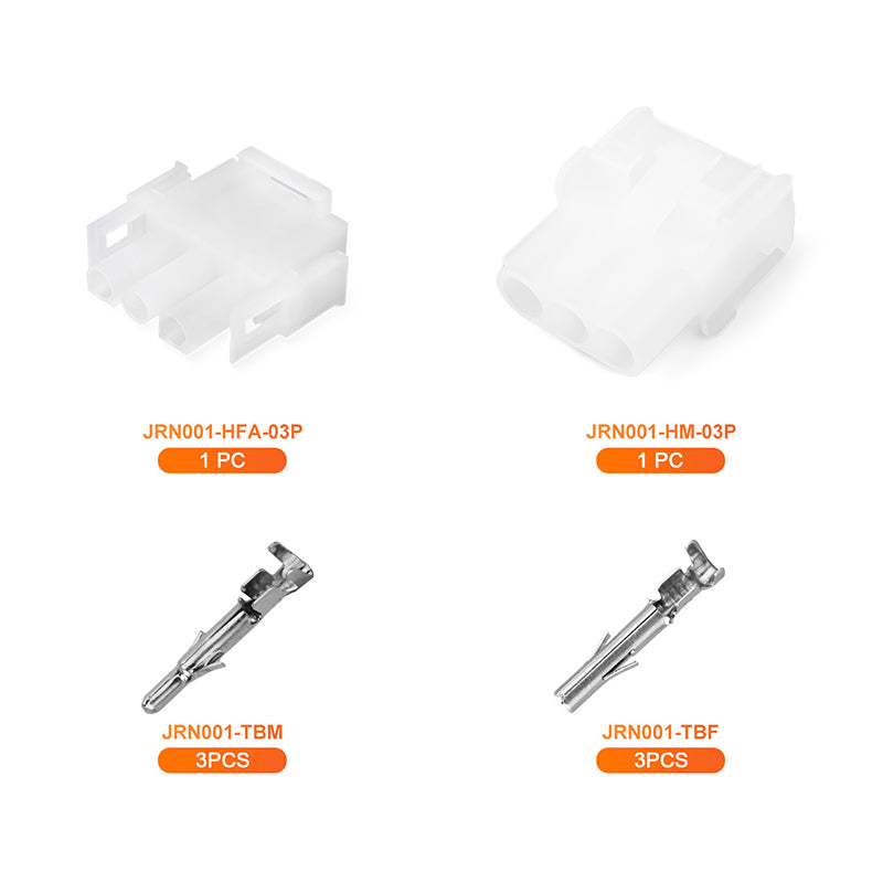 JRready MOLEX Connector JRN001 3 Pin (20Matched Sets), 2.13mm Diameter Sockets 14-20 AWG, Compatible with Molex MLX Power Connector, 6.35mm Pitch, Free Hanging(20 sets）