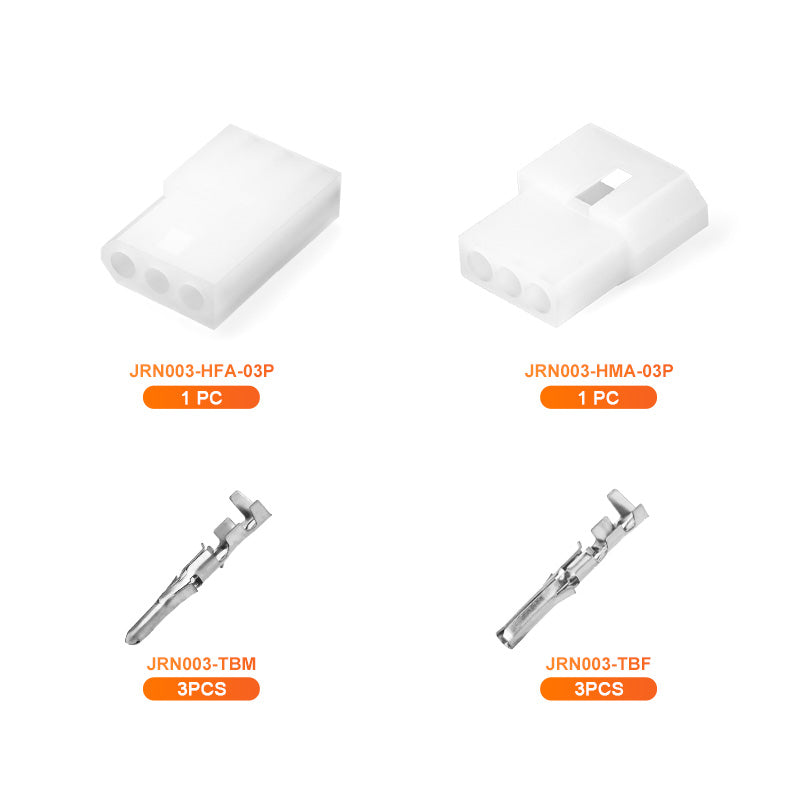 JRready JRN003 3 Pin 20Pairs Molex Connector Kit 062" Male Female Receptable Plug Power Electrical Connectors 18-24AWG Crimp Terminal Contact Standard Molex 062" 03061032 03062032（20 sets）