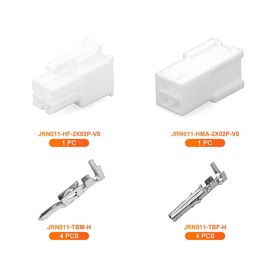 JRready JRN011 4 Pin Mini-Fit Power Wire Connector Kit 4.2mm Pitch Plug Receptacle Housing 18-24AWG Crimp Terminals Pin Sockets Natural（20 sets）