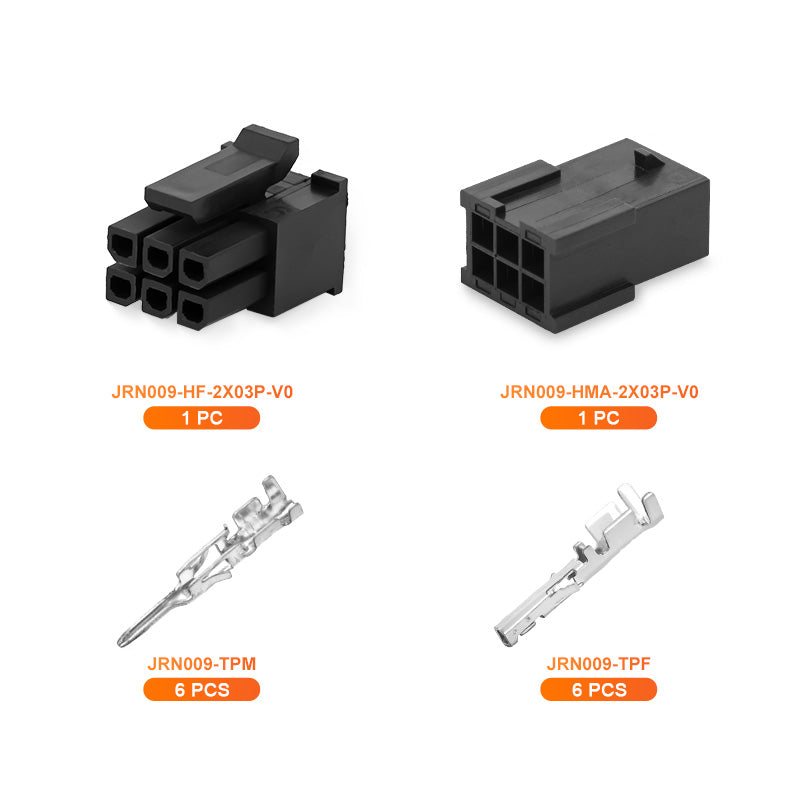 JRready JRN009 6 Pin 6 Circuits Micro-Fit Connector Kit Male Female Receptacle Housing Plug Wire Connector 20-24AWG Terminals Pin Sockets 3.0MM Pitch（20 Sets）