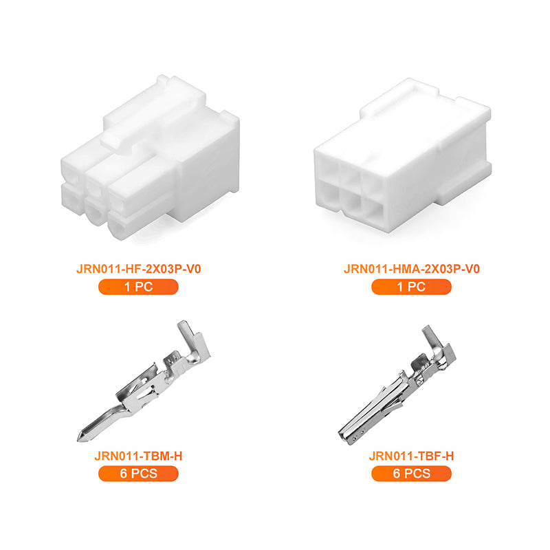 JRready JRN011 6 Pin Mini-Fit Jr Power Connector Receptacle Housing Plug Automotive Electrical Crimp Terminals 18-24AWG Connectors Compatible with Molex Mini-Fit Jr. 4.2mm Pitch(20 sets）
