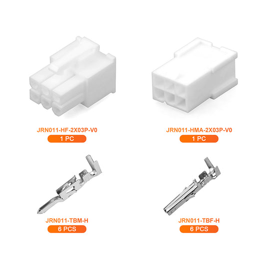 JRready JRN011 6 Pin Mini-Fit Jr Power Connector Receptacle Housing Plug Automotive Electrical Crimp Terminals 18-24AWG Connectors Compatible with Molex Mini-Fit Jr. 4.2mm Pitch(20 sets）
