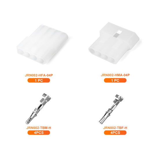 JRready JRN002 4 Pin Standard.093 Pin and Socket Connectors 4 Circuits (20 Matched Sets), 14-20 AWG, Compatible with Molex Standard.093 Male& Female Connector, 5.03 mm Pitch, Free Hanging