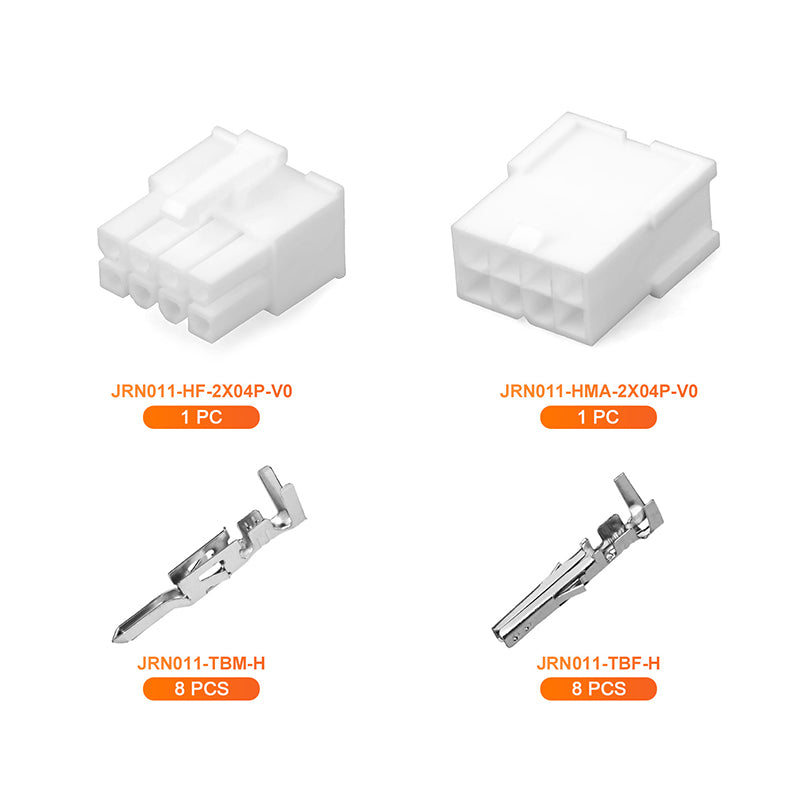 JRready JRN011 8 Pin Mini-Fit Jr Power Connector Receptacle Housing Plug Automotive Electrical Crimp Terminals 18-24AWG Connectors Compatible with Molex Mini-Fit Jr. 4.2mm Pitch(20 sets）