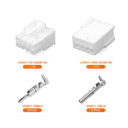 JRready JRN011 8 Pin Mini-Fit Jr Power Connector Receptacle Housing Plug Automotive Electrical Crimp Terminals 18-24AWG Connectors Compatible with Molex Mini-Fit Jr. 4.2mm Pitch(20 sets）