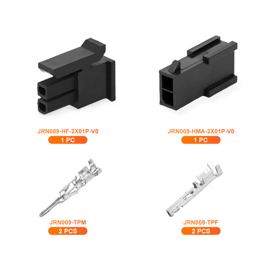 JRready JRN009 2 Pin 2 Circuits Micro-Fit Connector Kit Male Female Receptacle Housing Plug Wire Connector 20-24AWG Terminals Pin Sockets 3.0MM Pitch（20 Sets）