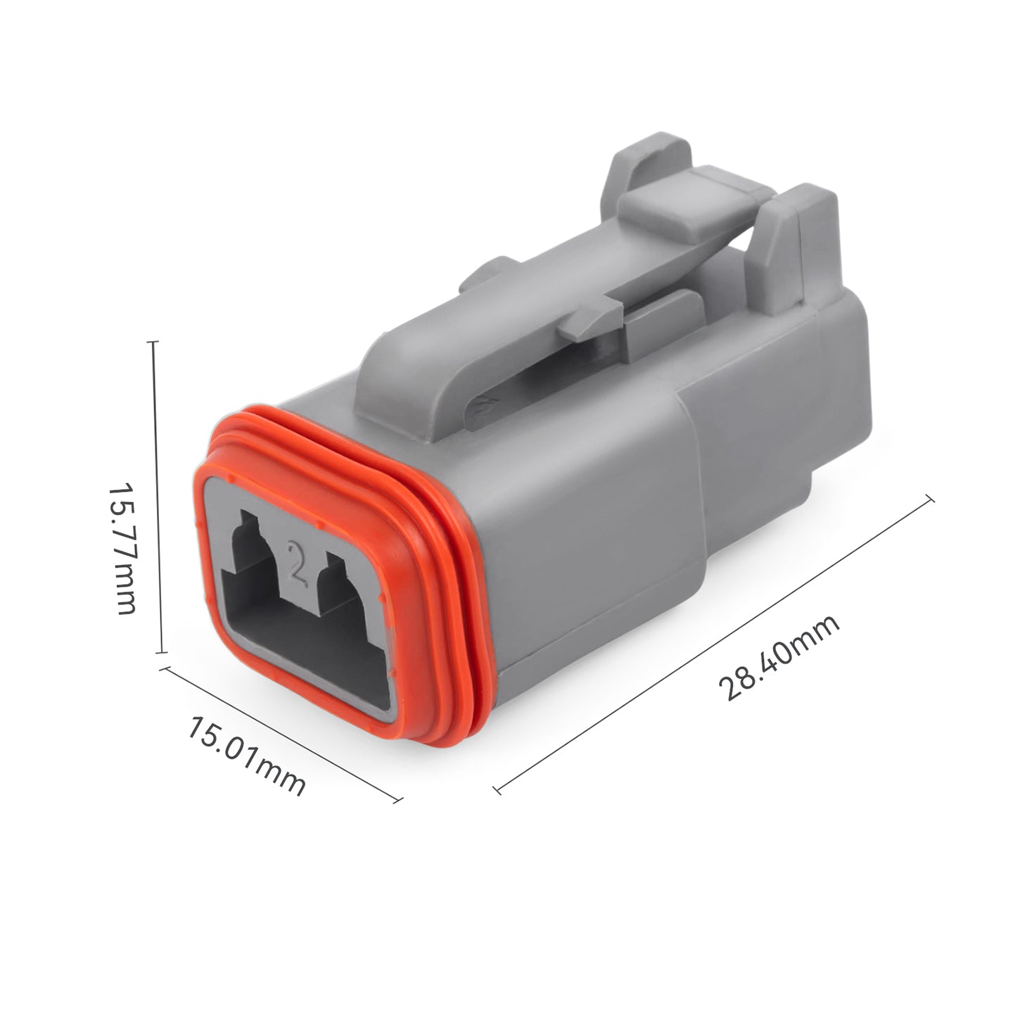 JRready 2-12 Pin Deutsch DT Connector Kit with #16 Stamped Contacts, 14-20 AWG - Waterproof Automotive & Truck Wire Connectors