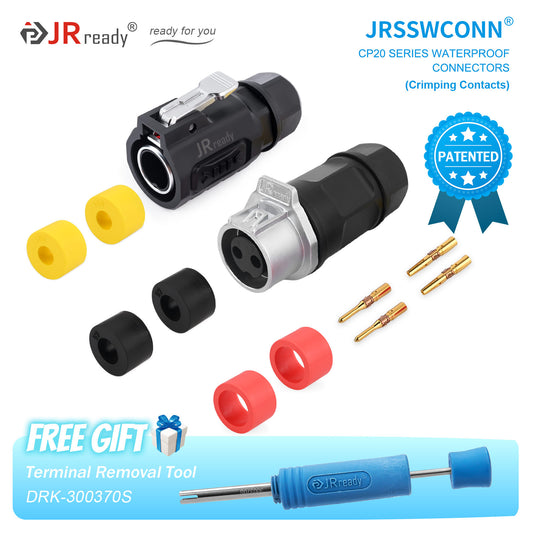 JRready JRSSW CP20 Series 2-Pin / 3-Pin / 4-Pin Crimping Type Plastic Plug & In-Line Socket