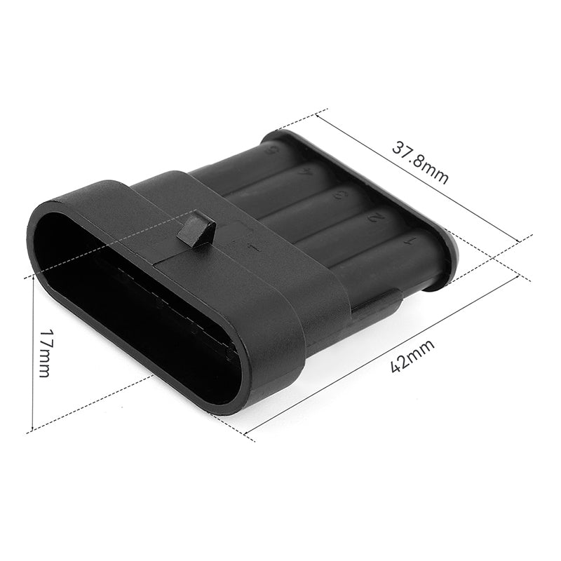 JRready 5-Pin Automotive Wire Connectors - Superseal 1.5 Series Waterproof Electrical Connectors, Automotive Electrical Connectors Kit (6 Sets)