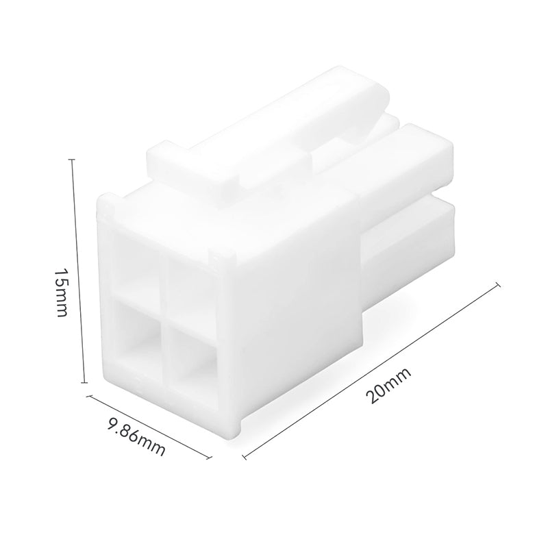 JRready JRN011 4 Pin Mini-Fit Power Wire Connector Kit 4.2mm Pitch Plug Receptacle Housing 18-24AWG Crimp Terminals Pin Sockets Natural（20 sets）