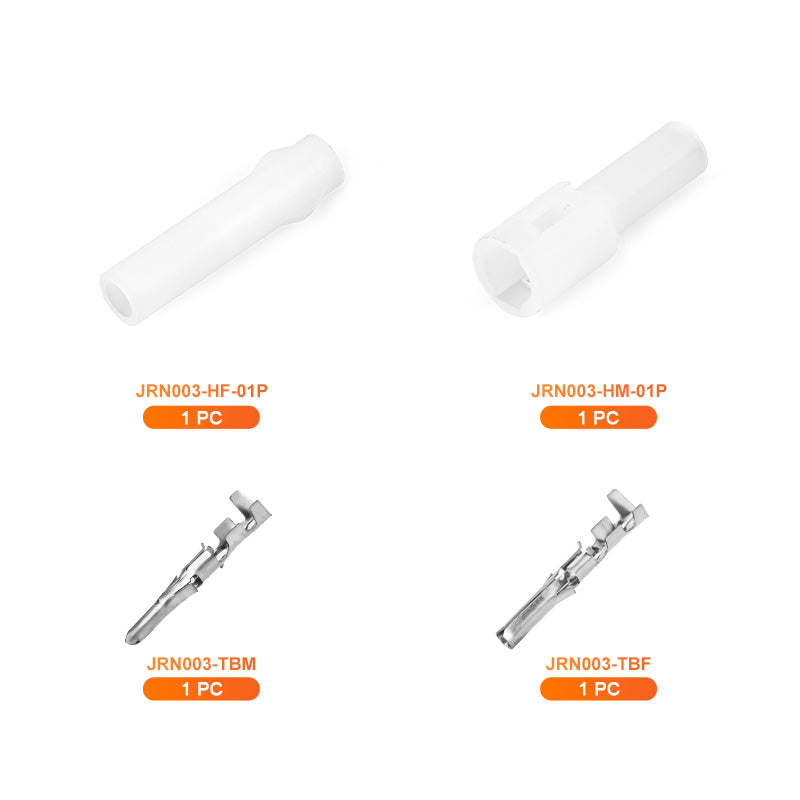 JRready JRN003 1 Pin 20Pairs Molex Connector Kit 062" 1 Circuits Connector Housing 3.68mm Pitch Crimp Terminals 18-24AWG Pins Sockets Standard Molex Wire Connectors（20 sets）
