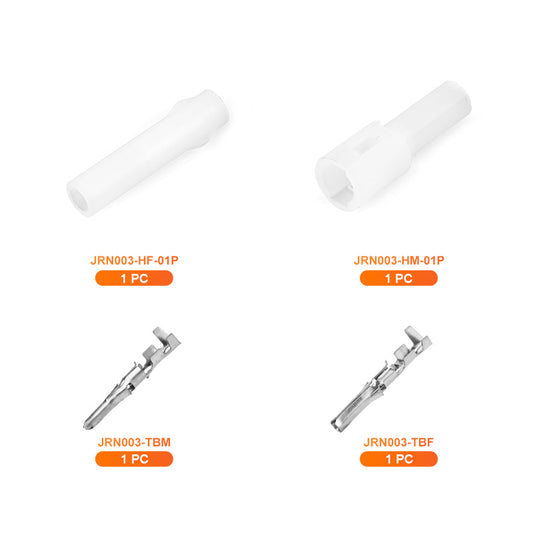 JRready JRN003 1 Pin 20Pairs Molex Connector Kit 062" 1 Circuits Connector Housing 3.68mm Pitch Crimp Terminals 18-24AWG Pins Sockets Standard Molex Wire Connectors（20 sets）