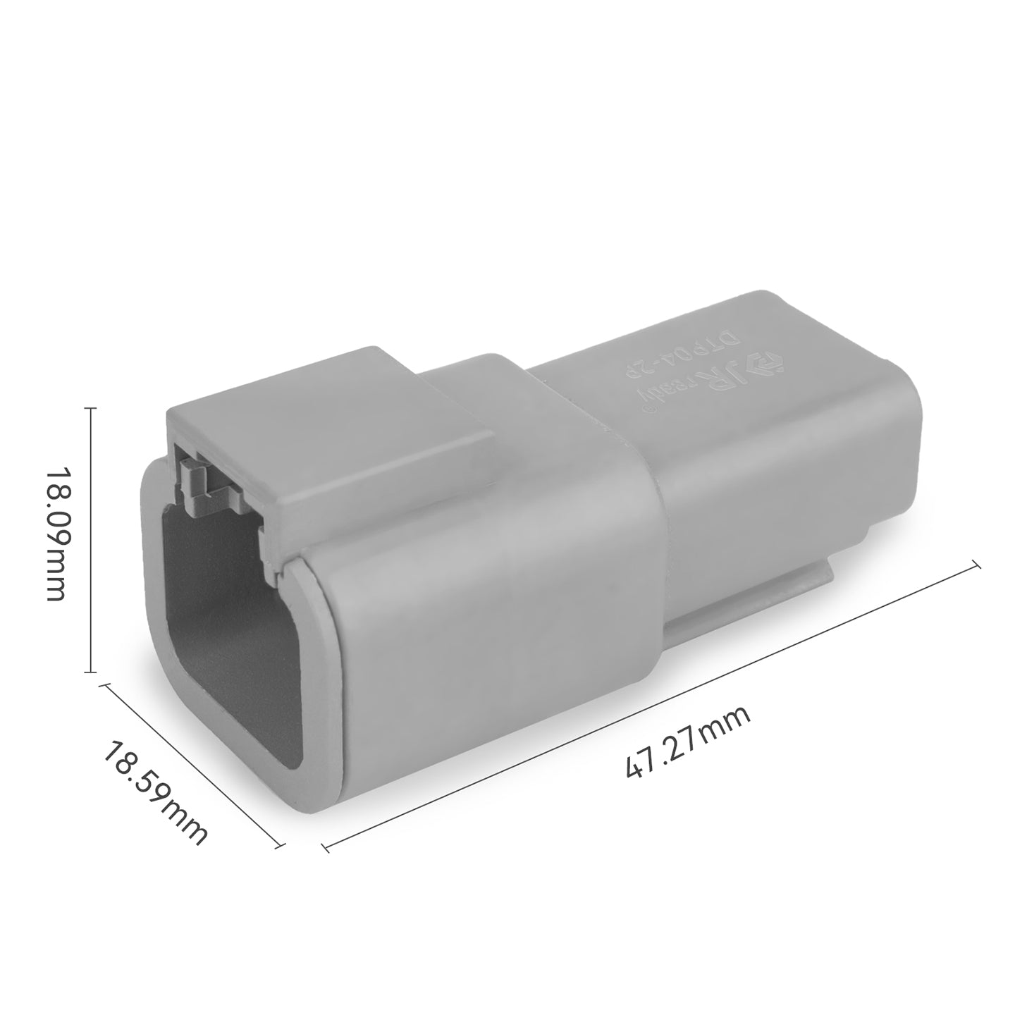 JRREADY 2-Pin Deutsch DTP connector kit with #12 solid contacts, waterproof marine and truck application, 12-14 AWG wire.