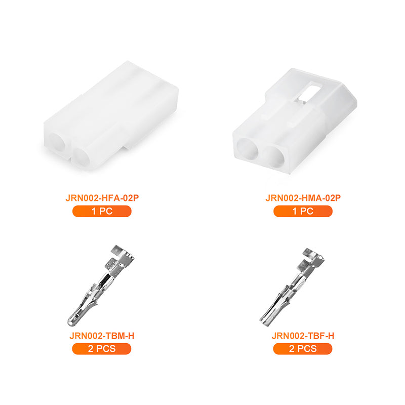 JRready JRN002 2 Pin Standard.093 Pin and Socket Connectors 2 Circuits (20 Matched Sets), 14-20 AWG, Compatible with Molex Standard.093 Male& Female Connector, 5.03 mm Pitch, Free Hanging