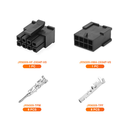 JRready JRN009 8 Pin 8 Circuits Micro-Fit Connector Kit Male Female Receptacle Housing Plug Wire Connector 20-24AWG Terminals Pin Sockets 3.0MM Pitch（20 Sets）