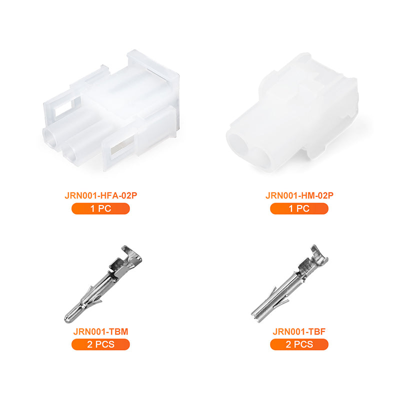 JRready MOLEX Connector JRN001 2 Pin (20Matched Sets), 2.13mm Diameter Sockets 14-20 AWG, Compatible with Molex MLX Power Connector, 6.35mm Pitch, Free Hanging(20 sets）