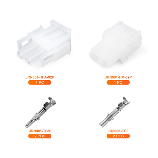 JRready MOLEX Connector JRN001 2 Pin (20Matched Sets), 2.13mm Diameter Sockets 14-20 AWG, Compatible with Molex MLX Power Connector, 6.35mm Pitch, Free Hanging(20 sets）