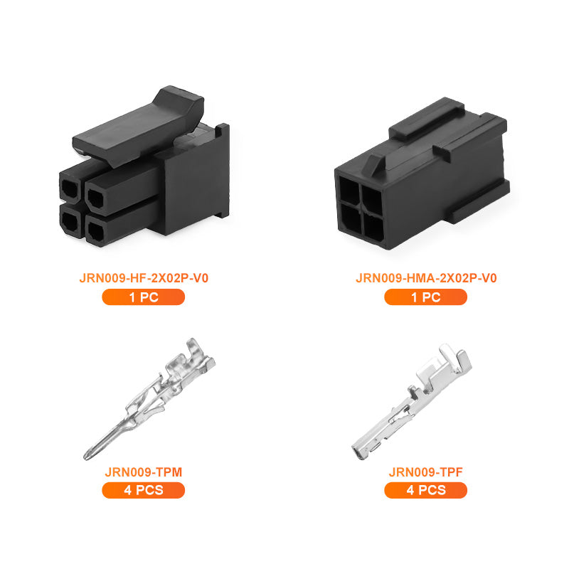 JRready JRN009 4 Pin 4 Circuits Micro-Fit Connector Kit Male Female Receptacle Housing Plug Wire Connector 20-24AWG Terminals Pin Sockets 3.0MM Pitch（20 Sets）