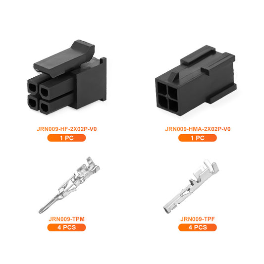 JRready JRN009 4 Pin 4 Circuits Micro-Fit Connector Kit Male Female Receptacle Housing Plug Wire Connector 20-24AWG Terminals Pin Sockets 3.0MM Pitch（20 Sets）