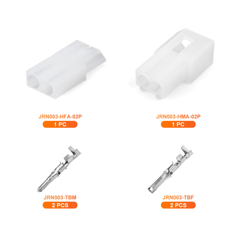 JRready JRN003 2 Pin 20Pairs Molex Connector Kit 062" 2 Circuits Connector Housing 3.68mm Pitch Crimp Terminals 18-24AWG Pins Sockets Standard Molex 03061023 03062023 Wire Connectors