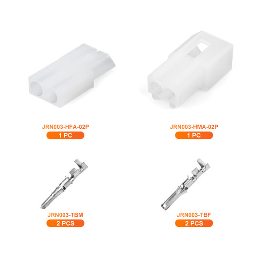 JRready JRN003 2 Pin 20Pairs Molex Connector Kit 062" 2 Circuits Connector Housing 3.68mm Pitch Crimp Terminals 18-24AWG Pins Sockets Standard Molex 03061023 03062023 Wire Connectors