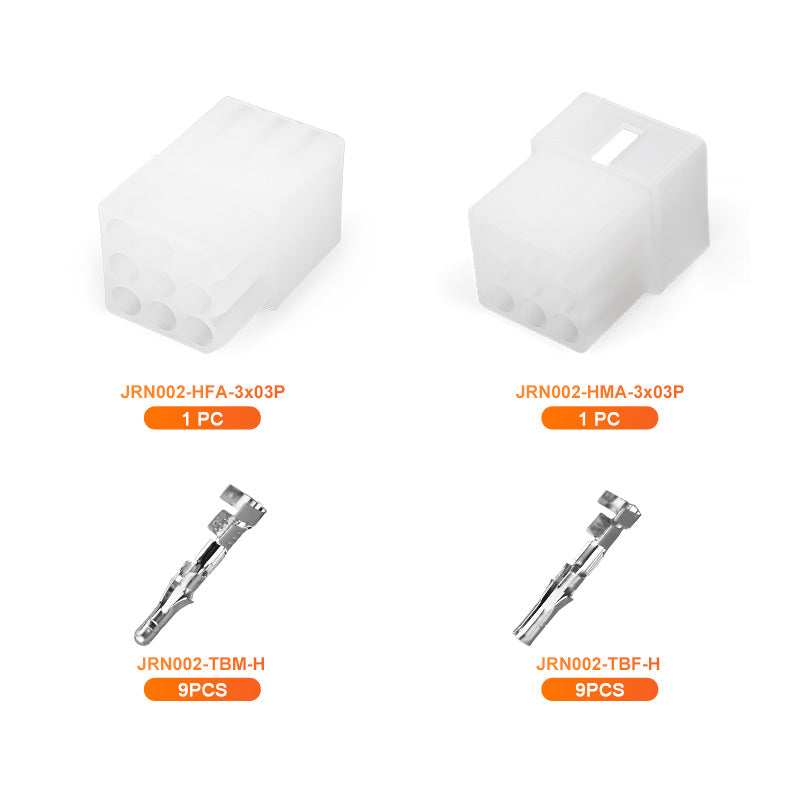 JRready JRN002 9 Pin Standard.093 Pin and Socket Connectors 9 Circuits (20 Matched Sets), 14-20 AWG, Compatible with Molex Standard.093 Male& Female Connector, 5.03 mm Pitch, Free Hanging