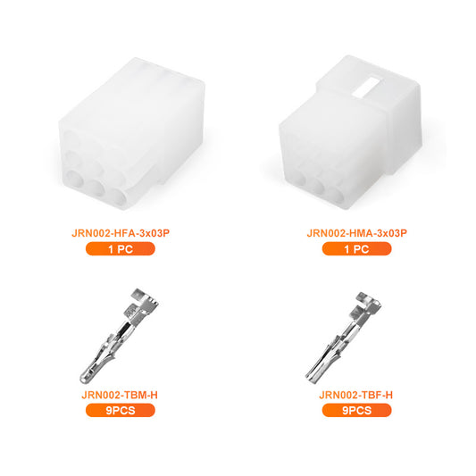 JRready JRN002 9 Pin Standard.093 Pin and Socket Connectors 9 Circuits (20 Matched Sets), 14-20 AWG, Compatible with Molex Standard.093 Male& Female Connector, 5.03 mm Pitch, Free Hanging