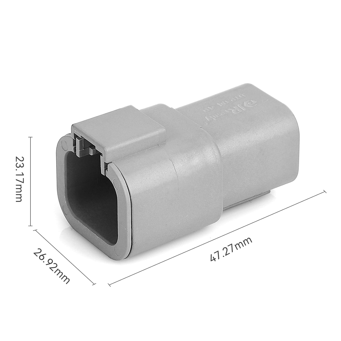 JRready 4-Pin Deutsch DTP Connector Kit with #12 Stamped Contacts, 12-14 AWG (25A) - Waterproof Marine, Truck, Agricultural & Alternative Energy
