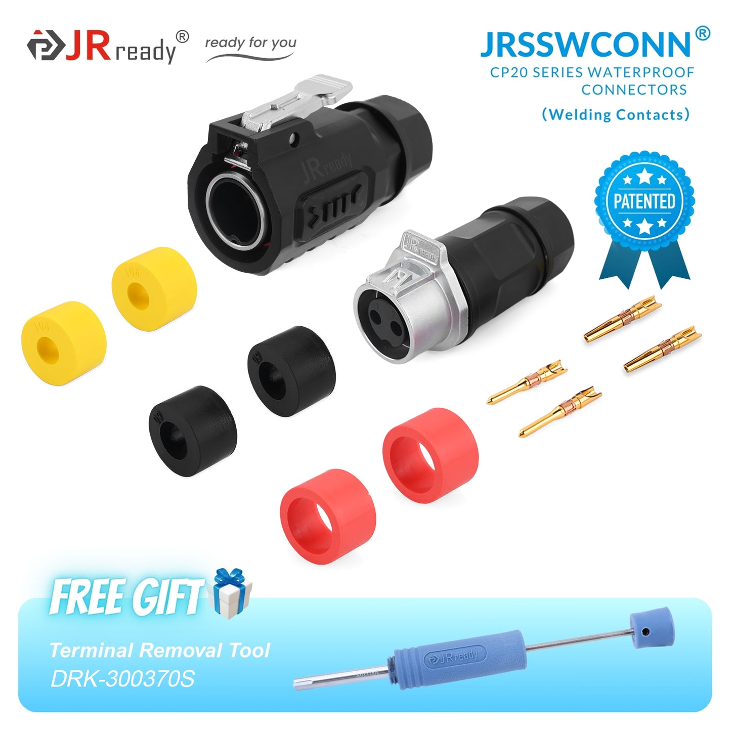 JRready JRSSW CP20 Series 2-Pin / 3-Pin / 4-Pin Crimping Type Plastic Plug & In-Line Socket