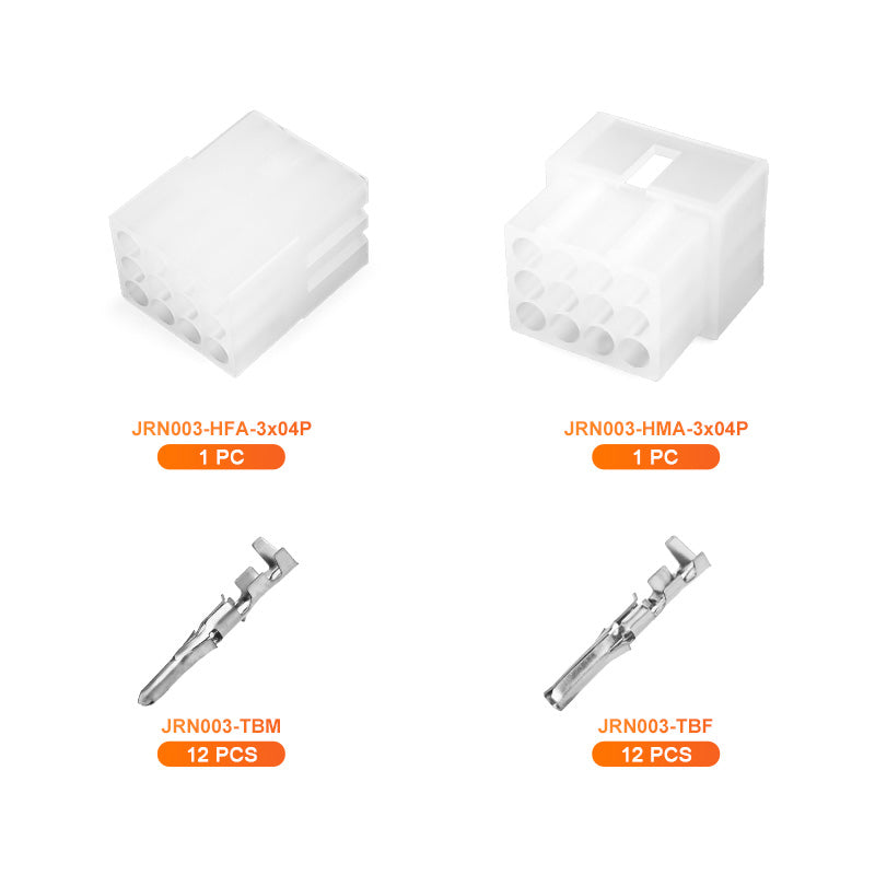 JRready JRN003 12 Pin 062 Molex Connector Kit Connectors Housing Plug 3.68mm Pitch Male Female Crimp Terminals 18-24AWG Pins and Sockets Standard .062" 03061122 and 03062122 Housing（20 sets）
