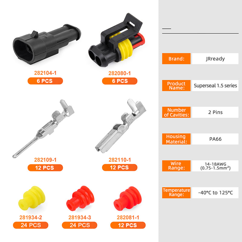 ぷっぷ2専用 JRready 2 Pin Superseal 1.5 Series Waterproof Automotive