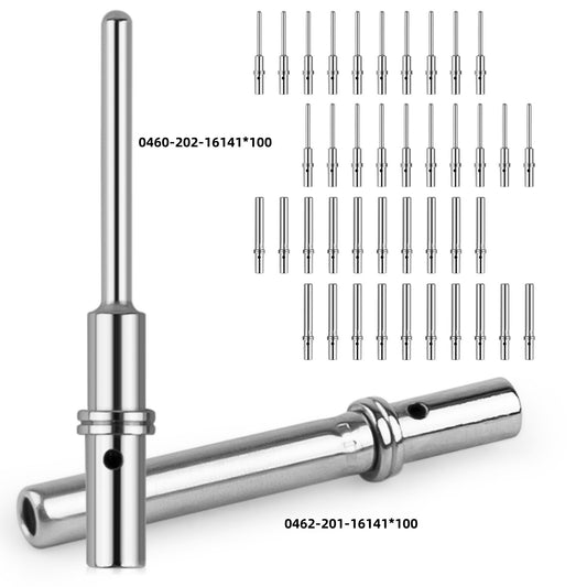 JRready ST6561 16# Pin & Socket Terminal Kit for Deutsch DT HDP20 HD30 HD10 DRC Jiffy Splice Series Connectors, 0462-201-16141 & 0460-202-16141, 20-16 AWG Nickel-Plated, 13A Automotive & Marine Wiring