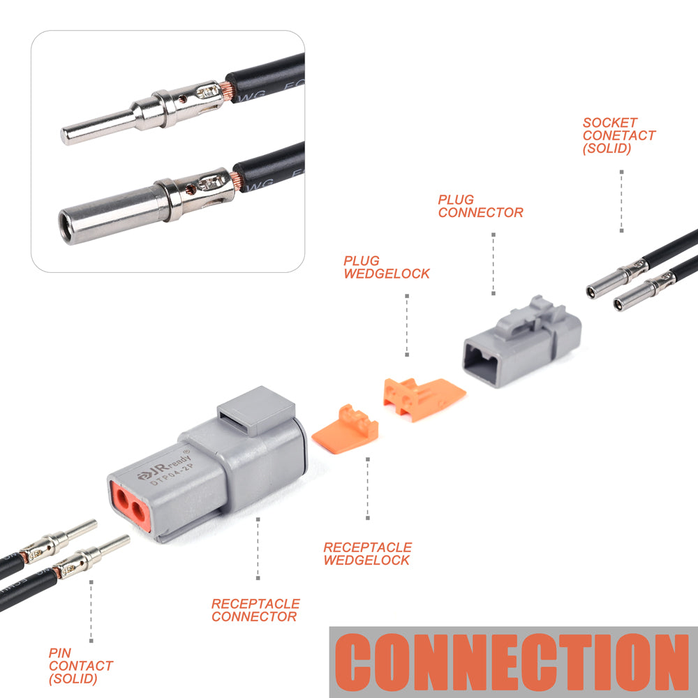 JRready ST6373 DTP 2 4 Pin Connectors 12 Pairs & Solid Contacts / ST6374-0212 2 Pin Connectors  /ST6374-0412 4 Pin Connectors