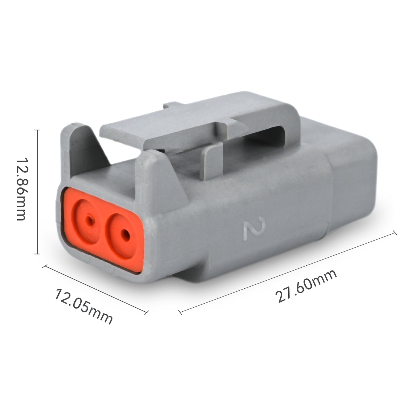JRready DTM Series 2-Pin Connector Kit, 12 Sets with Wedge Locks & 20# Machined Solid Pin/Socket, 20-22AWG, Heavy-Duty for Truck Marine Agricultural