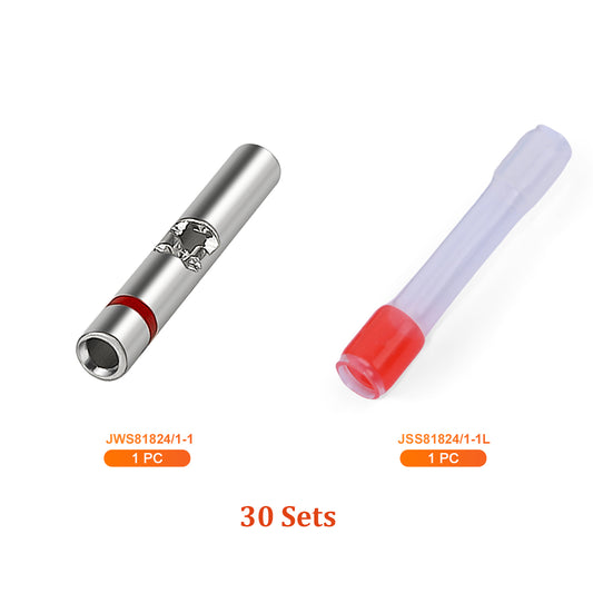 JRready 20-26 AWG Butt Connectors Kit (30 Sets) - Waterproof Wire Connectors & Wire Splice Connectors with Heat Shrink Tubes