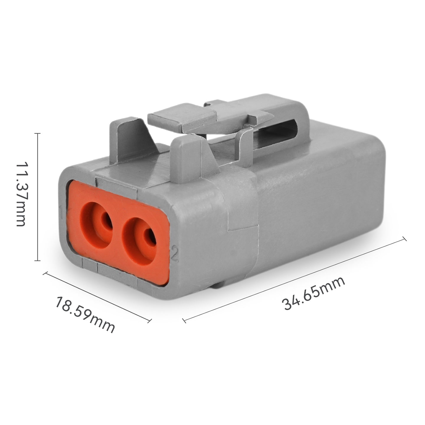 JRready 2-Pin Deutsch DTP Connector Kit with #12 Stamped Contacts, 12-14 AWG (25A) - Waterproof Marine, Truck, Agricultural & Alternative Energy