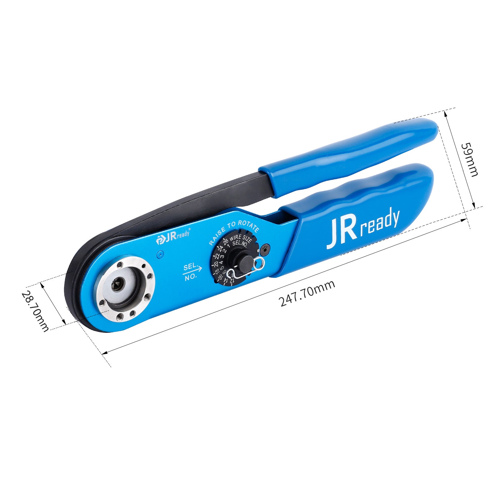 JRready JRD-FT8 (M22520/1-01) Four-Way Indent Crimp Tool for 26–12 AWG