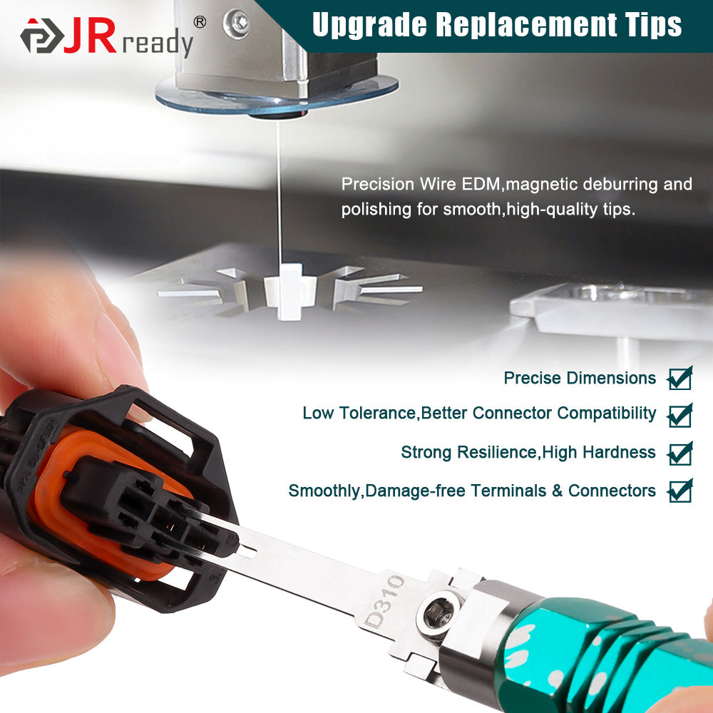 Buy over 2 sets small tip kit(3pcs) and handles, 50%off Discount-JRready Replacement Tip Kit for Extraction Tool for Deutsch,AMP/TE,Molex,Delphi,JST,Harting Connectors